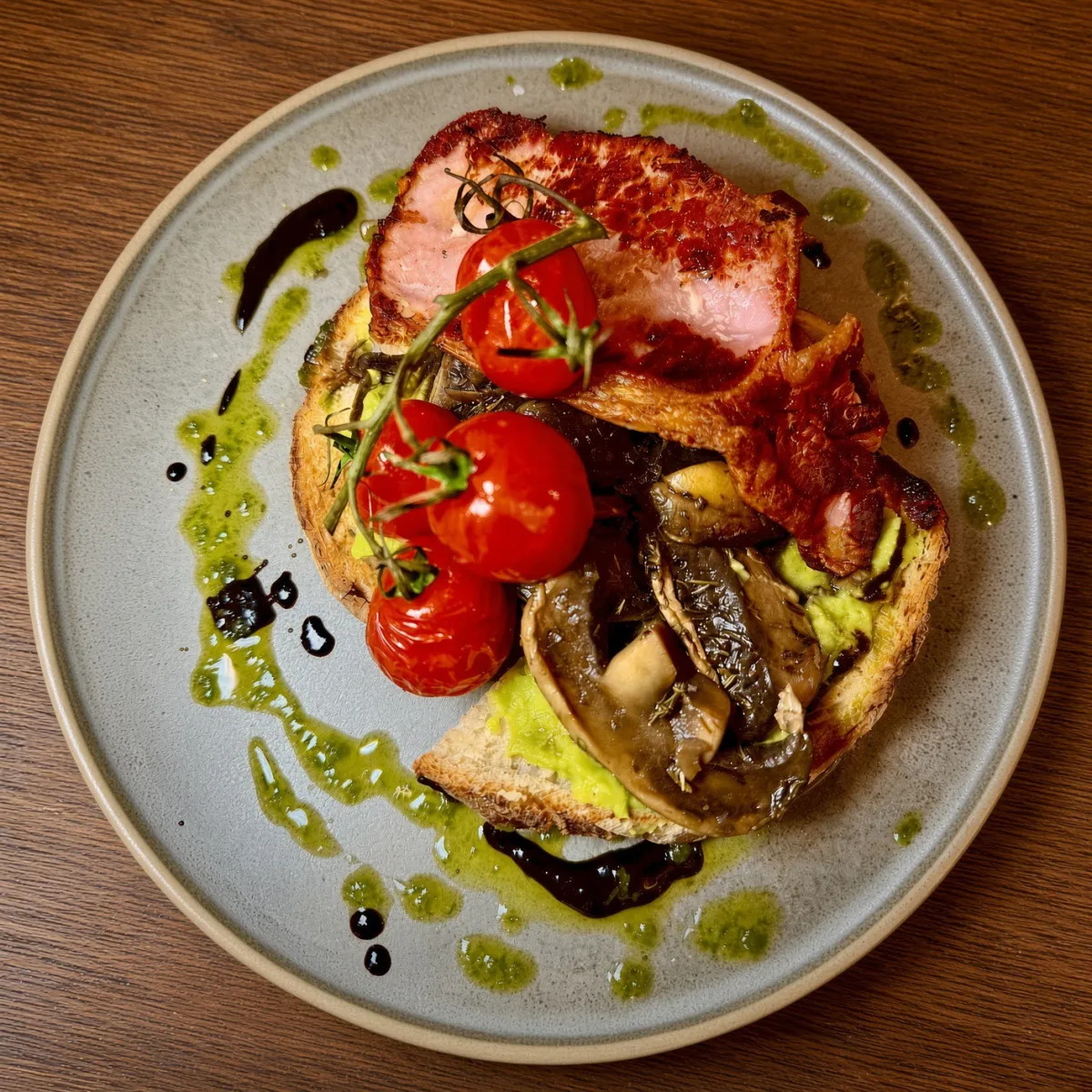 Forest Toast with bacon