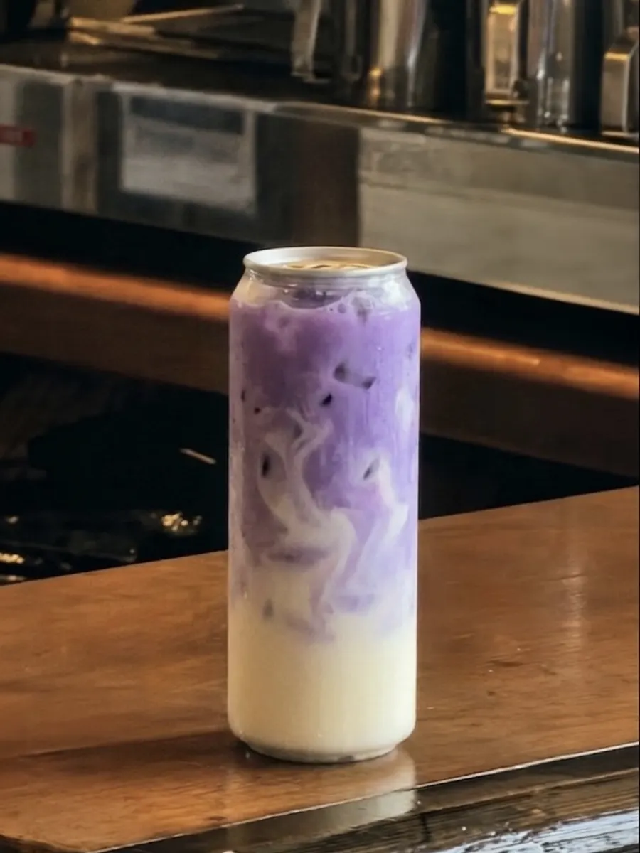The house ube latte, violet and layered