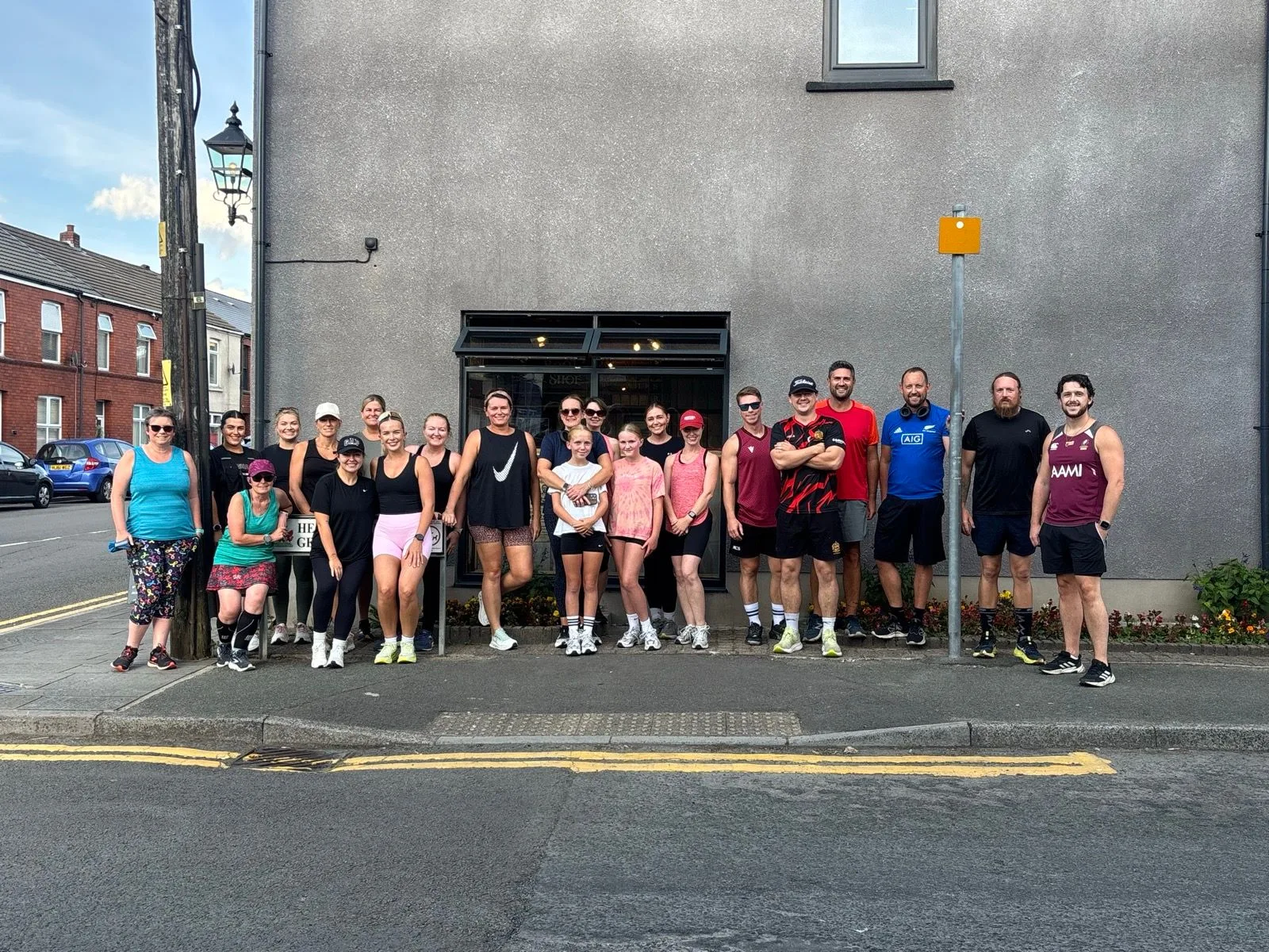 Glynneath Fun Run Club outside Leicester House before a Wednesday run